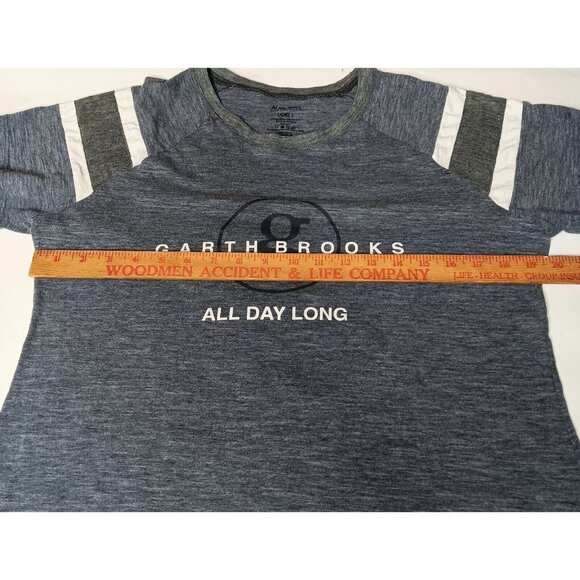 Garth Brooks All Day Long Large T Shirt Blue Gray Burnout Stripe Country Music - Picture 10 of 10